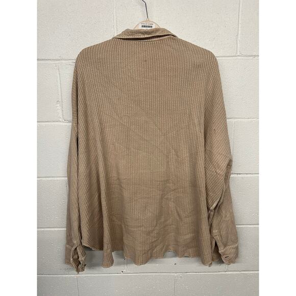 Free People FP One Sz Small Cream Scout Waffle Knit Oversized Shacket Jacket - Picture 6 of 8